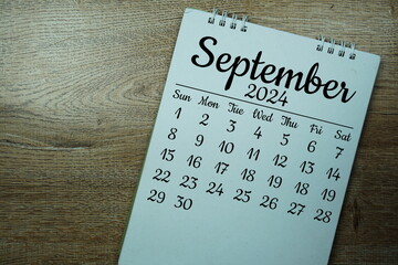 September 2024 annual monthly desk calendar for planning and management