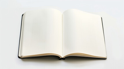 Fototapeta premium draw an open notebook with white sheets of paper with a white cover on a white background