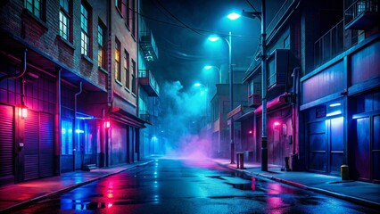 Neon City Alleyway - Cyberpunk Urban Landscape