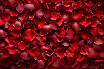 Vibrant Red Rose Petals Background