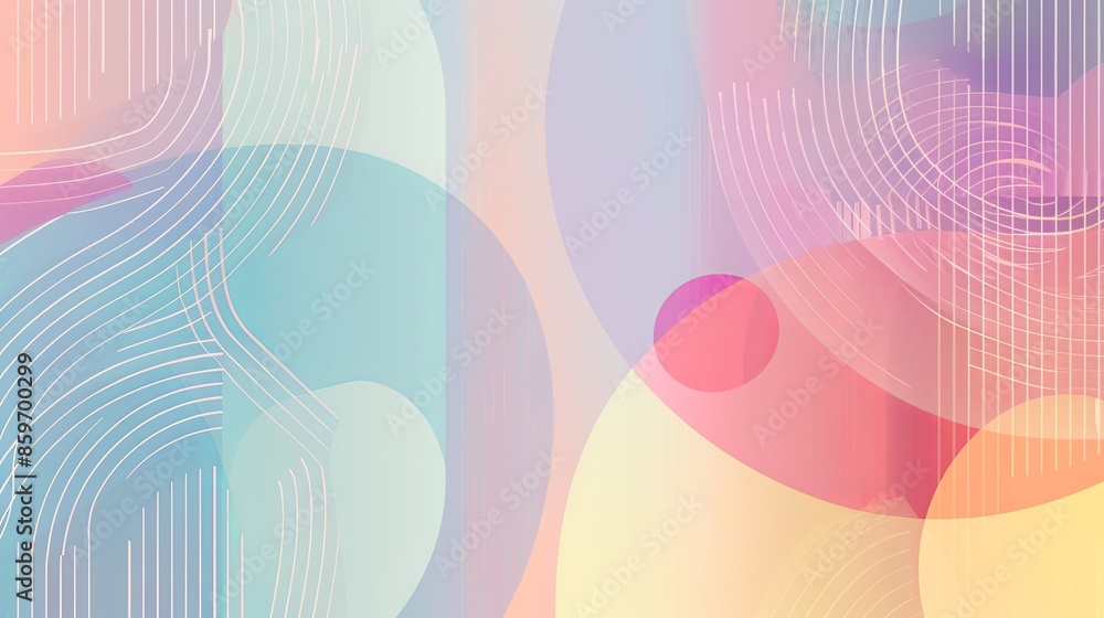 Aufkleber abstract pastel geometric patterns with gradient colors and smooth lines