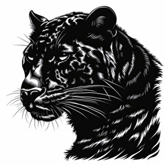 Obraz premium A black and white drawing of a black panther