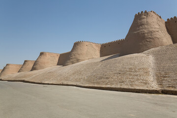 City walls of the ancient city of Khiva