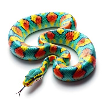 Snake isolated on white background. Colourful snake 