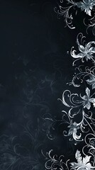 Dark minimalist wallpaper with a faint, white, abstract floral pattern. ,Dark Color light ,vectorline design , illustration , Mobile Wallpaper