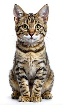 Cute Pixie Bob Cat isolated on a white background 