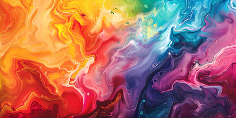 Fototapeta premium A vibrant abstract painting with swirling colors.