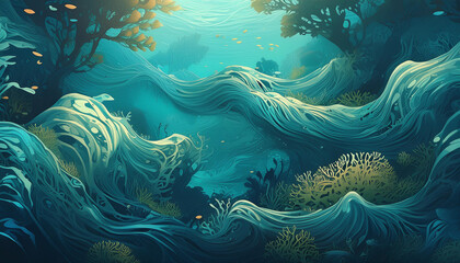 underwater scene AI generated