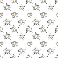Seamless pattern with cute stars doodle for decorative print, wrapping paper, greeting cards, wallpaper and fabric