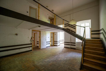 Old historic haunted orphanage in an abandoned palace in Hungary
