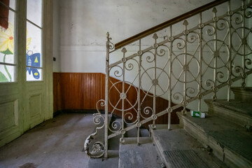 Old historic haunted orphanage in an abandoned palace in Hungary