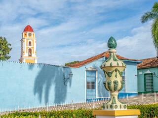 Colorful buildings and interesting doorways  found in small town in rural Cuba.