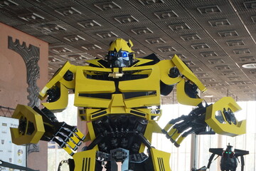 iron robot at the exhibition.