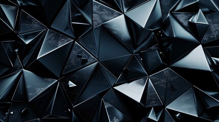 Abstract artwork displays a triangle geometric background. Graphic design highlights shape texture.