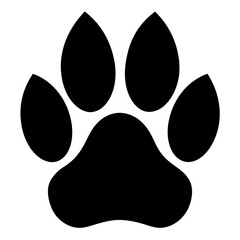 cat paw print silhouette vector illustration