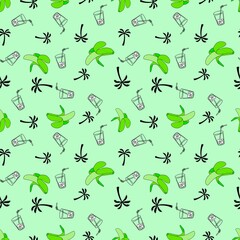 Abstract cartoon summer fruit seamless banana pattern for wrapping paper