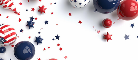 Obraz premium 4 July Independence day Greeting card with usa flag of united states of america,USA flag with fireworks background for 4 july independence day