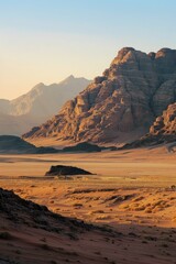 Fototapeta premium Banner view of the breathtaking rocky mountains in Al Ula desert, Saudi Arabia, or the picturesque