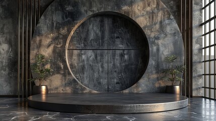 Modern Interior With Circular Platform