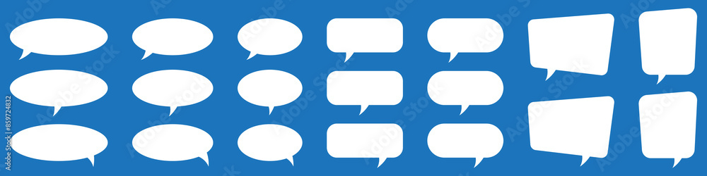 Poster set of speech bubbles. speak bubble text, cartoon chatting box, message box. blank empty speech bubb