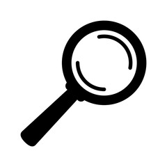 Magnifying glass icon, magnifier or loupe sign. Search icon.