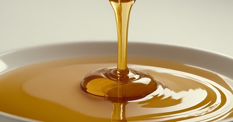 honey dripping from a wooden dipper