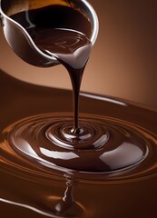 melted chocolate dripping food
