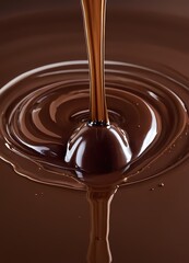 melted chocolate dripping food