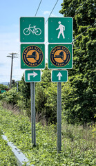empire state trail sign on bike and walking pedestrian cycling path upstate new york (new paltz...