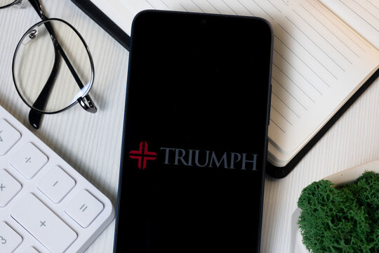 New York, USA - 1 June 2024: Triumph Bancorp Logo on Phone Screen, TBK Bank Company Icon