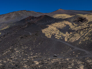 Solidified lava flow on the Etna slopes