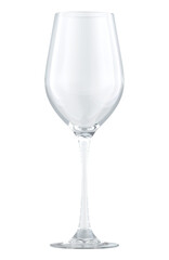 Empty wine glass, 3D rendering isolated on transparent background