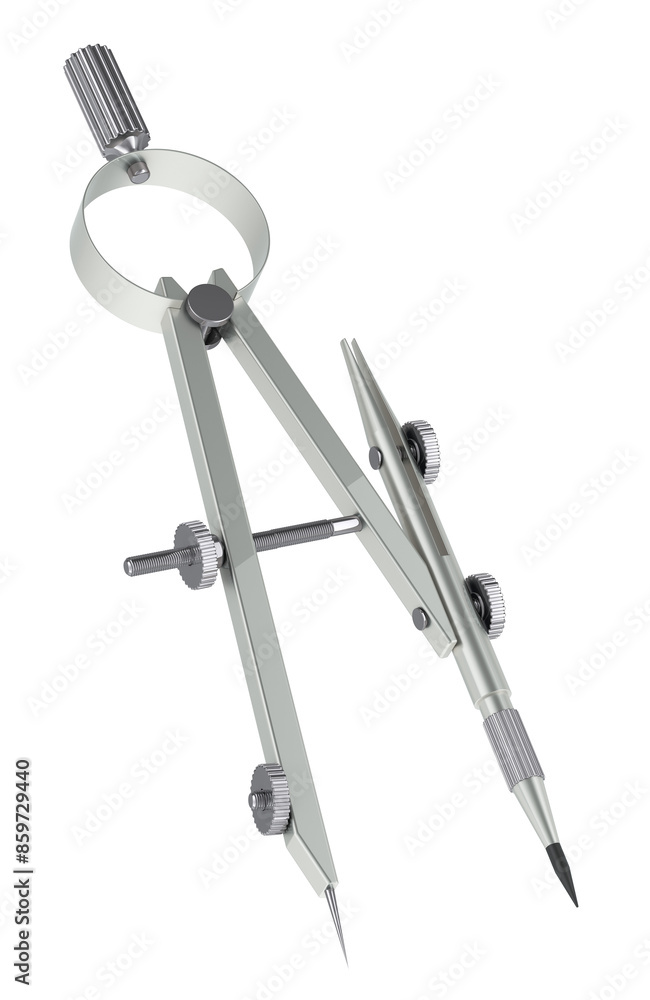 Poster compass, drawing instrument. 3d rendering isolated on transparent background