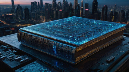 book in the night A holographic Futuristic Bible written by Artificial
