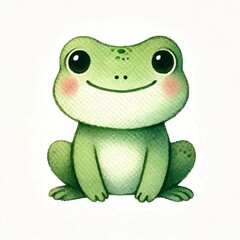 Obraz premium Cute Smiling Cartoon Frog Illustration 