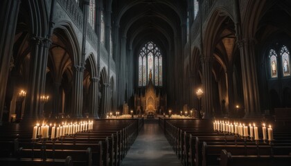 Naklejka premium Haunted Cathedral Hall