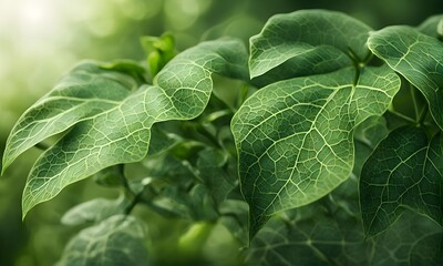 Vibrant Green Leaves in Lush Foliage