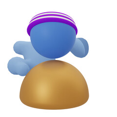 Work out sports icon concept. fitness 3D render illustration