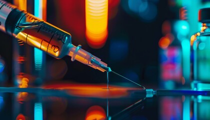 Syringe needle for biopsy sample collection, essential in virus vaccine research and disease cure