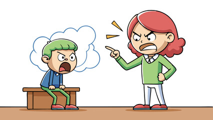 Angry Girl Scolds Boy