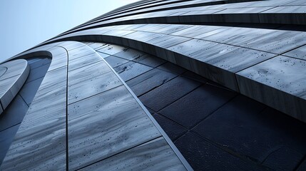 detailed architectural study of a fiber cement siding installation process on a curved building facade, showcasing the adaptability and aesthetic options of the material