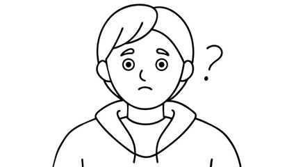 Unsure Person With Question Mark Illustration