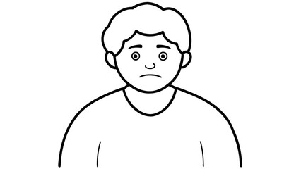 Fototapeta premium Pessimistic Person Line Drawing