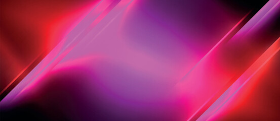 Fototapeta premium Neon dynamic diagonal light rays background. Techno digital geometric concept design for wallpaper, banner, presentation, background