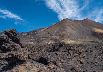 Lava rocks on the slopes of Mount Etna