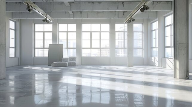 Empty contemporary loft interior