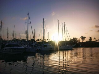 Obraz premium sunset at the marina