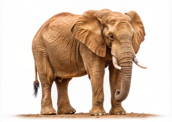 Obraz premium An elephant standing majestically on a white background