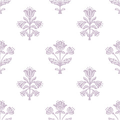 floral block print repeat pattern vector file, flower print, boho floral pattern