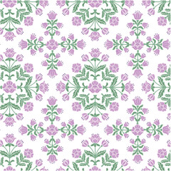 floral medallion repeat pattern vector file allover print, flower block print, floral damask pattern